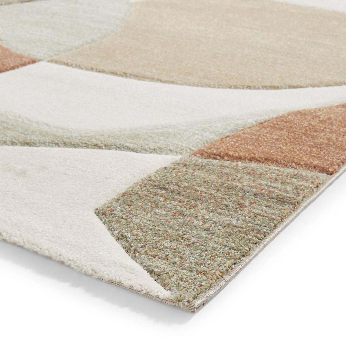 Auckland Multi-Textured Geometric Rug - Rust - 160x230cm – image 7