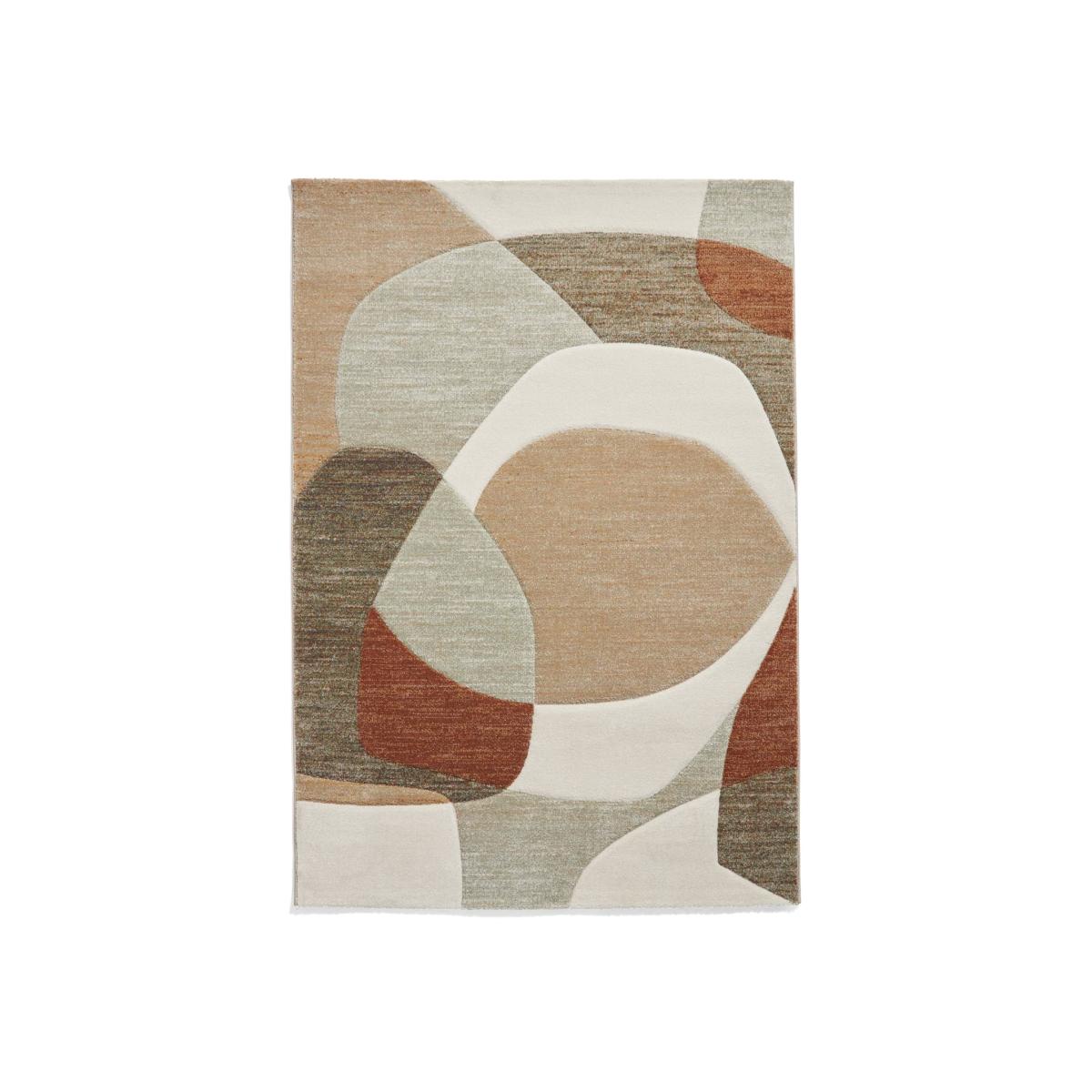 Auckland Multi-Textured Geometric Rug - Rust - 160x230cm – image 1