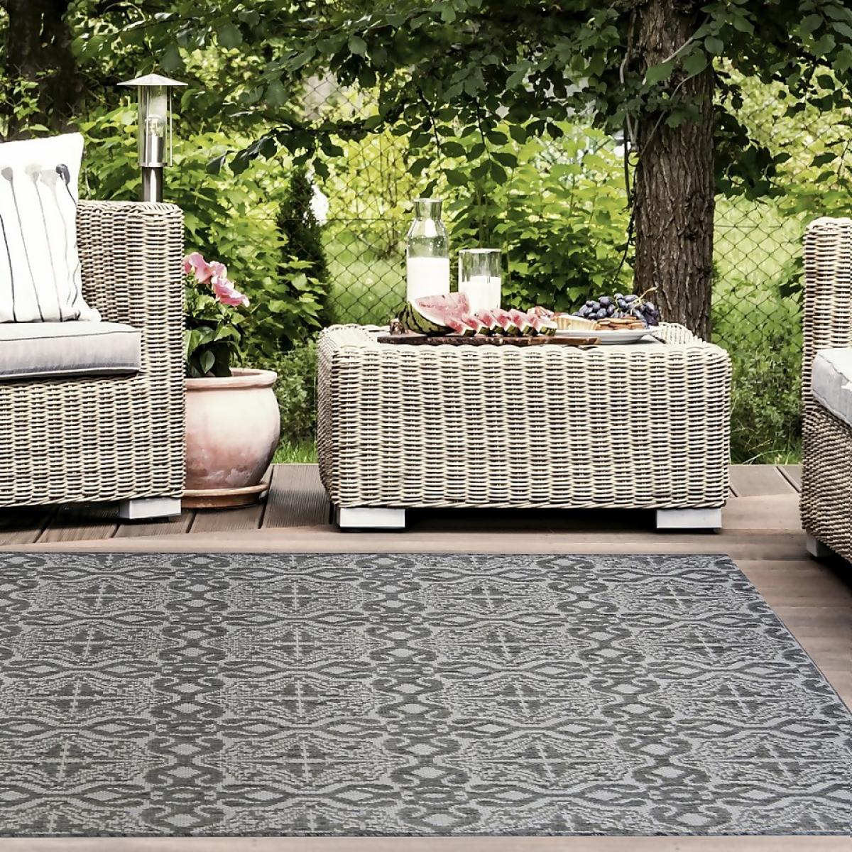 County Victorian Indoor/Outdoor Rug - Grey - 120x170cm – image 2