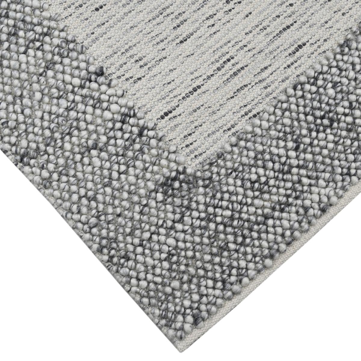 Wool Pebble Border Rug - Grey - 120x160cm – image 3
