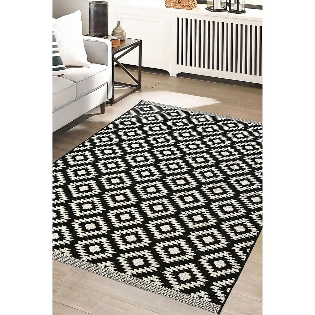 Indoor Outdoor Geo Rug - Black - 160x230cm – image 3
