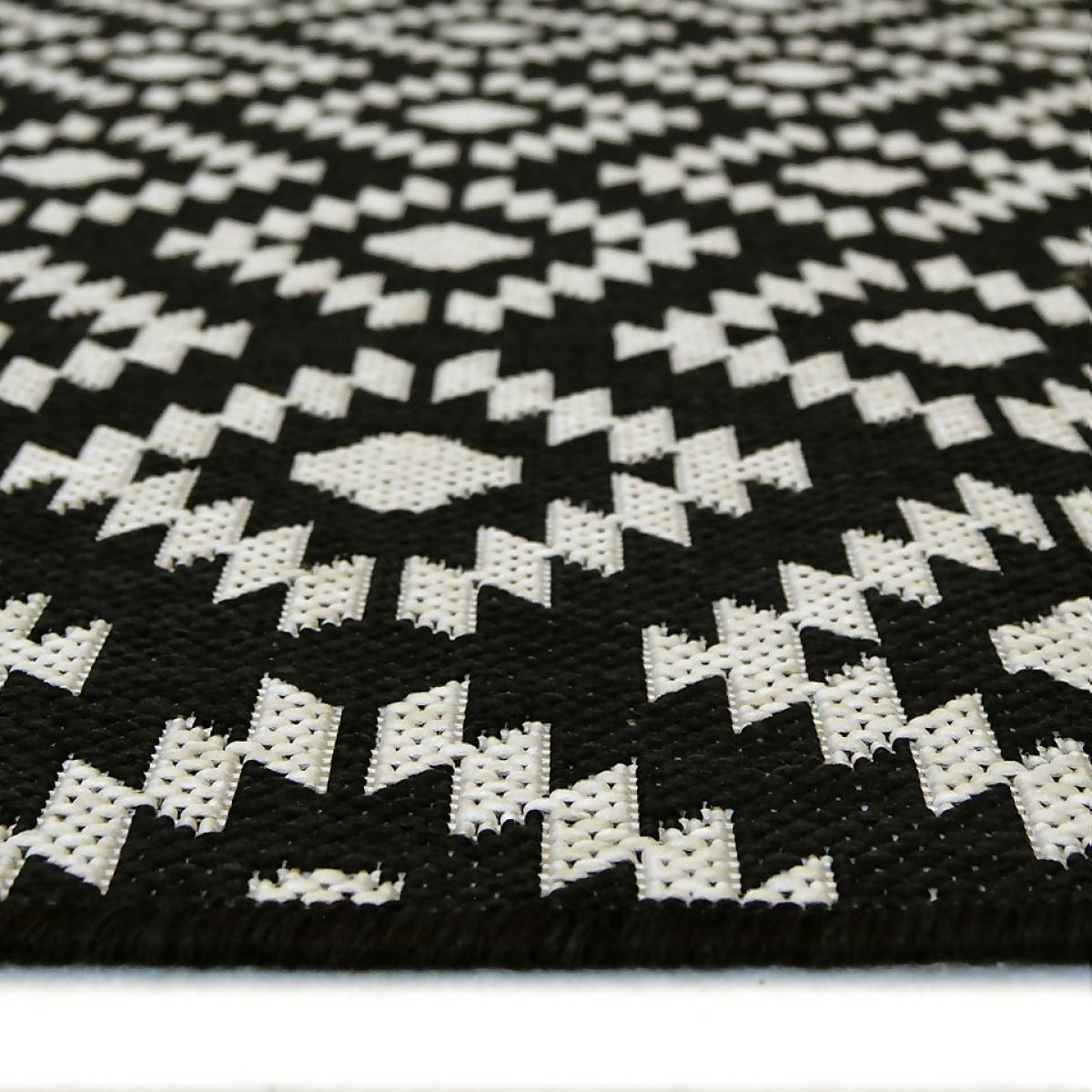 Indoor Outdoor Geo Rug - Black - 160x230cm – image 5