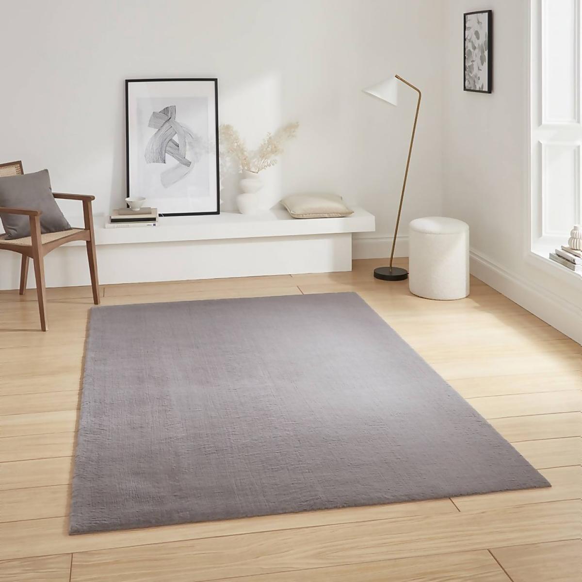Mae Luxury Faux Fur Rug - Grey - 80x150cm – image 8