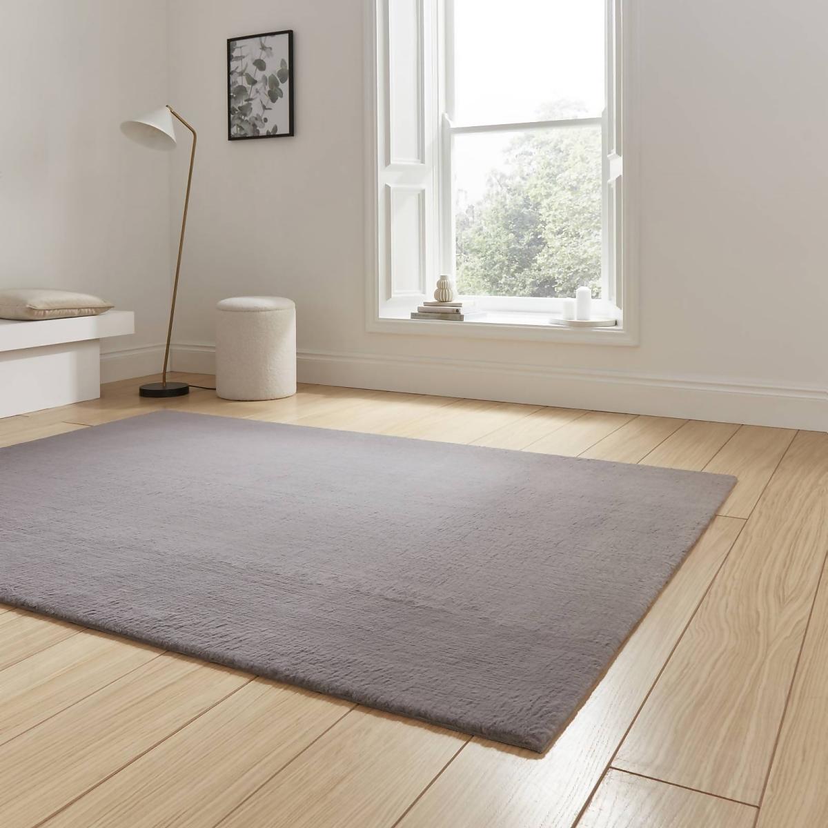 Mae Luxury Faux Fur Rug - Grey - 80x150cm – image 1