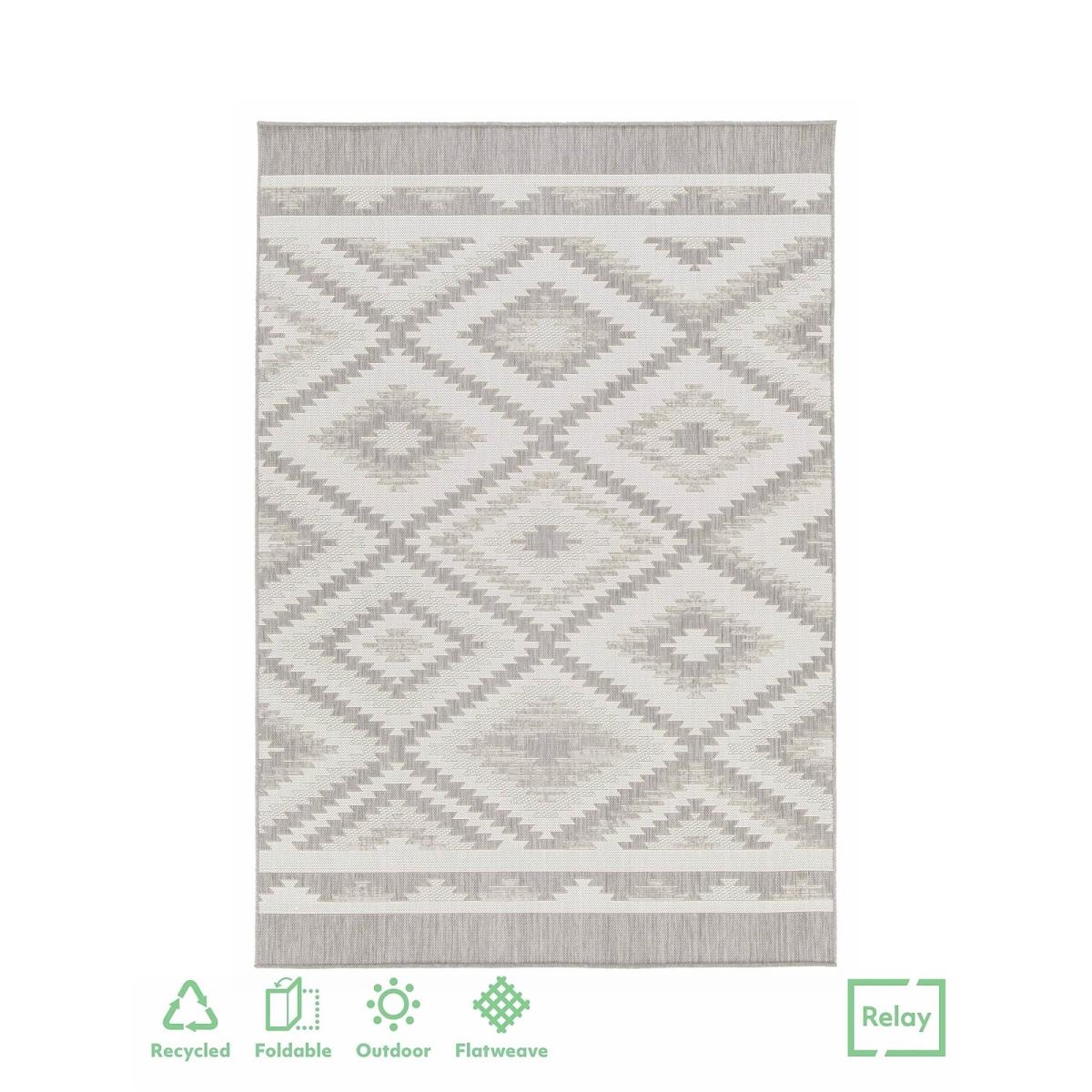 Recycled Diamond Rug - Grey - 200x290cm – image 2