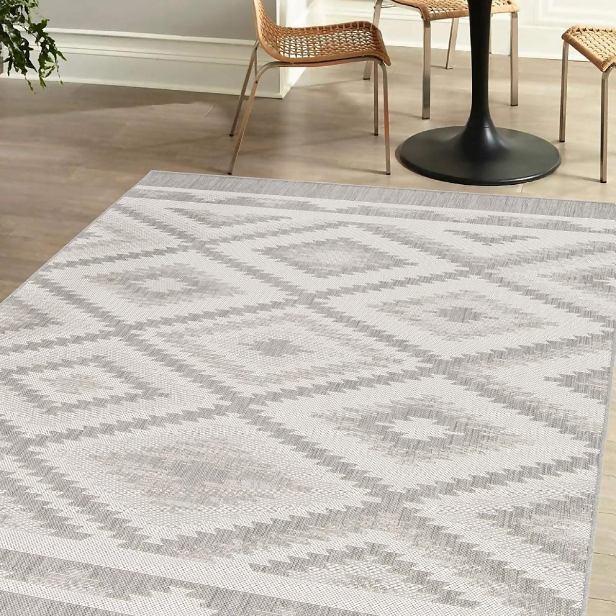 Recycled Diamond Rug - Grey - 200x290cm – image 3