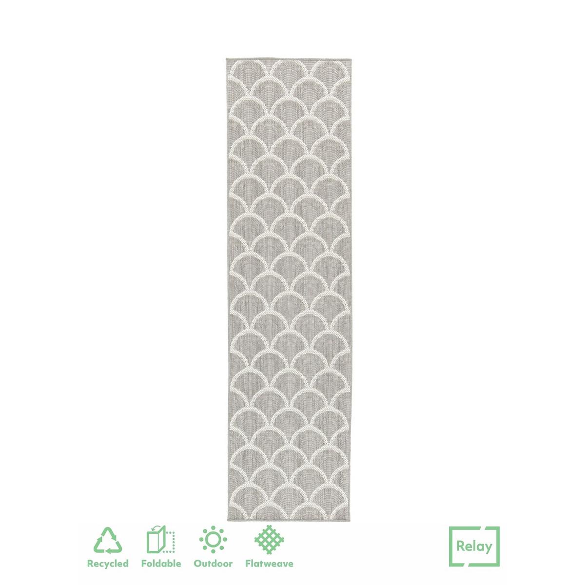 Relay Recycled Indoor/Outdoor Rug - Grey - 60x230cm – image 2
