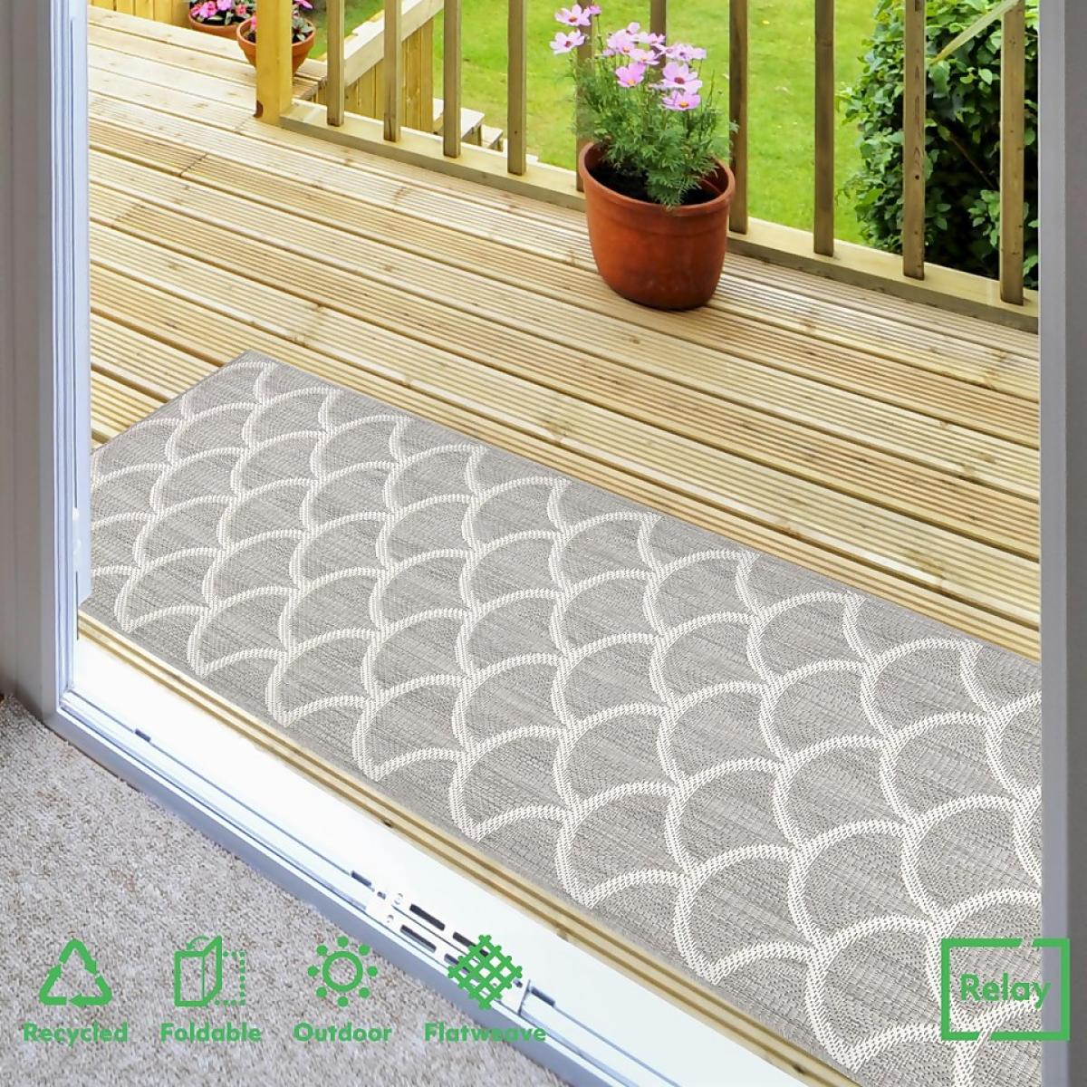 Relay Recycled Indoor/Outdoor Rug - Grey - 60x230cm – image 3