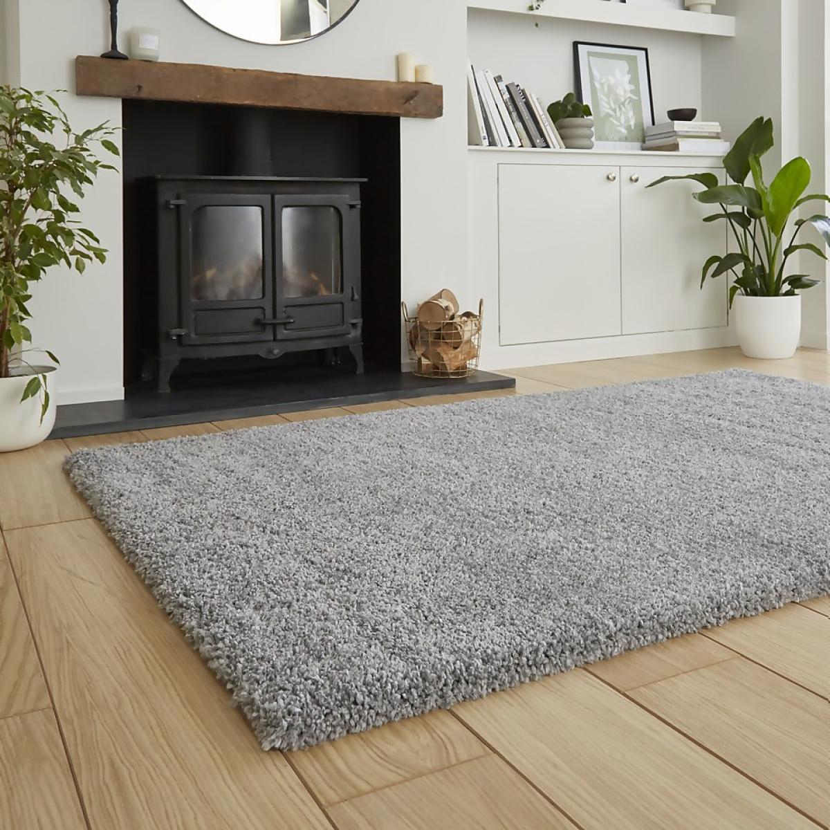 Ozzy Plain Shaggy Rug - Grey - 160x230cm – image 3