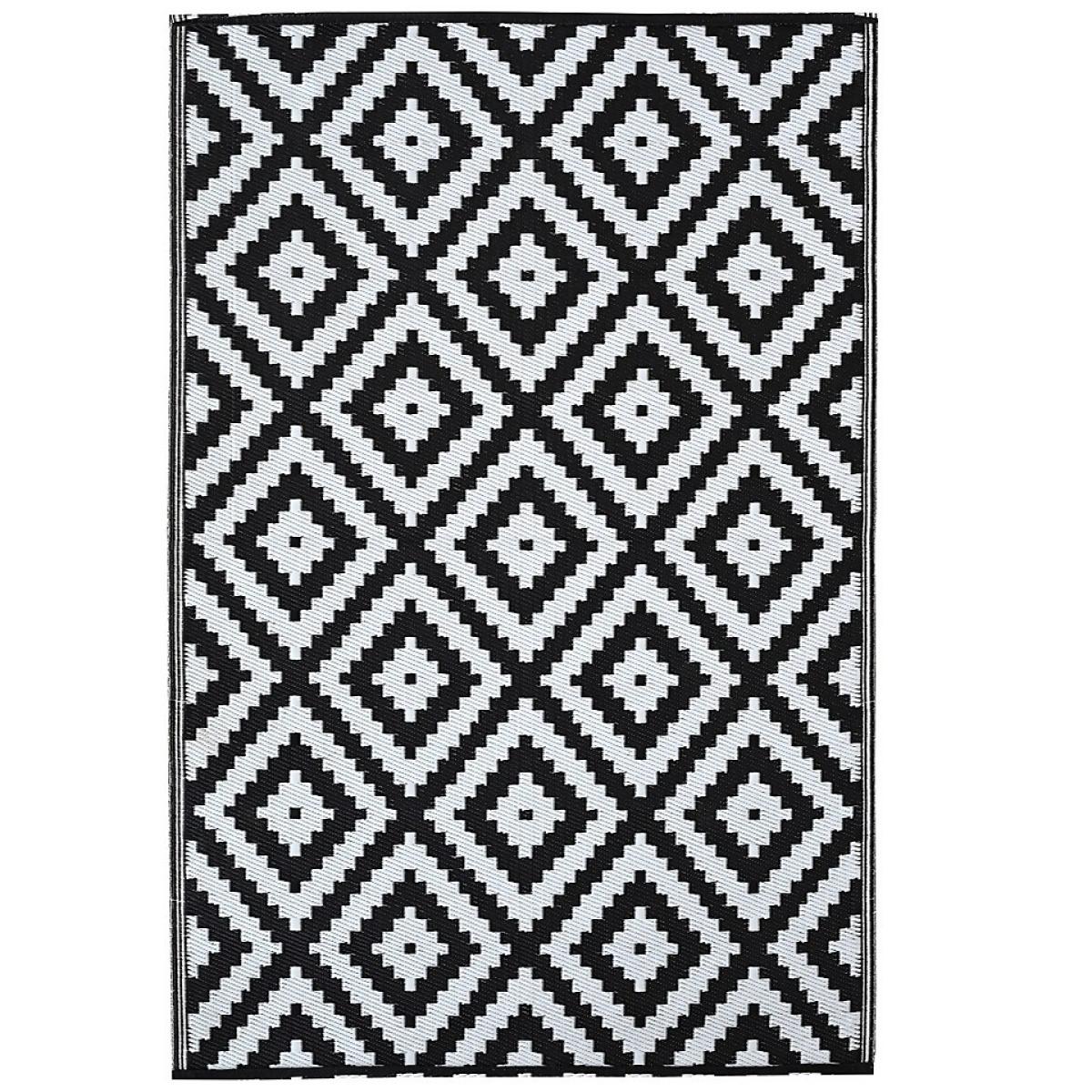 Diamond Indoor/Outdoor Rug Black & White 240x300cm – image 3