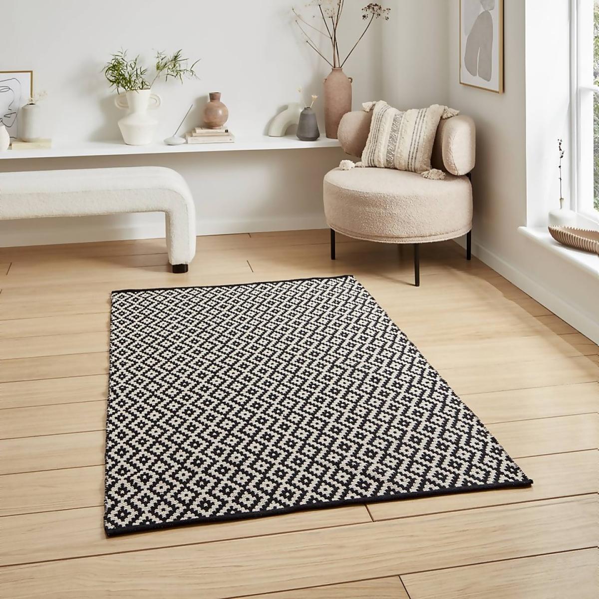 Wren Geometric Rug - Black - 160x230cm – image 2