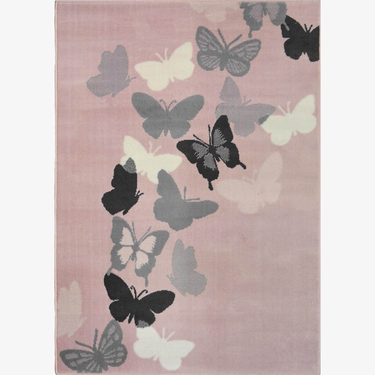 Butterfly Rug - Grey & Blush -160x230cm – image 1