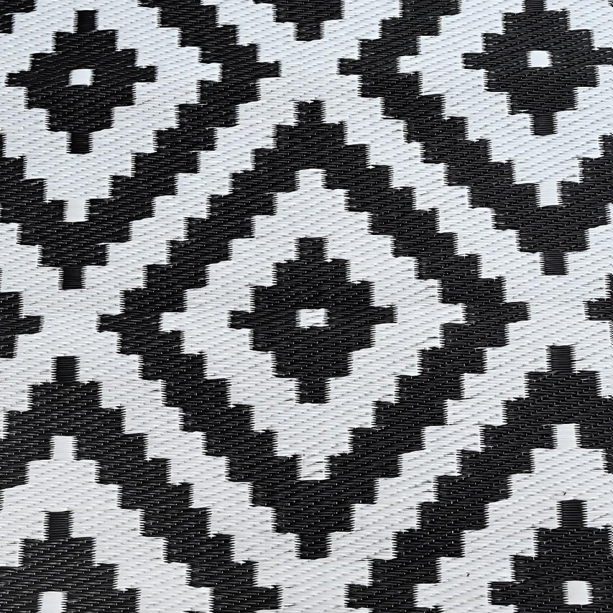 Diamond Indoor/Outdoor Rug Black & White - 120x180cm – image 5