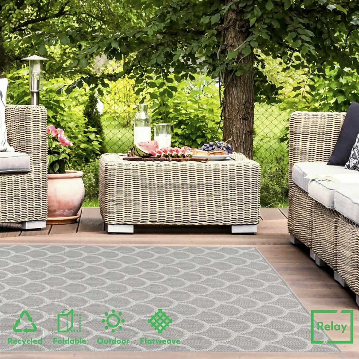 Relay Recycled Indoor/Outdoor Rug - Grey - 160x230cm – image 3