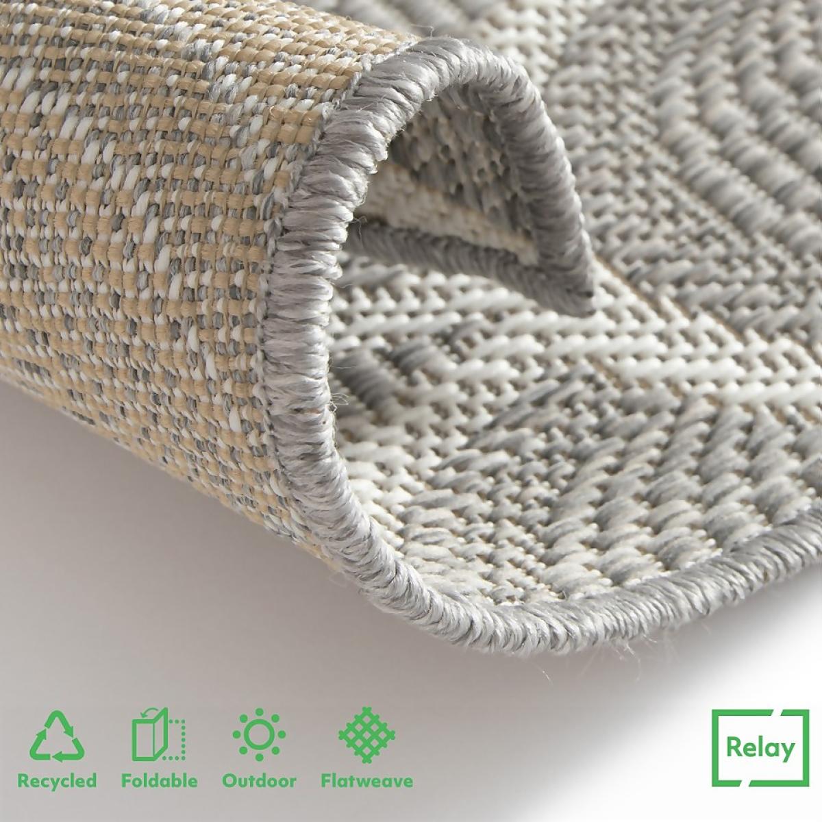 Relay Recycled Indoor/Outdoor Rug - Grey - 160x230cm – image 4