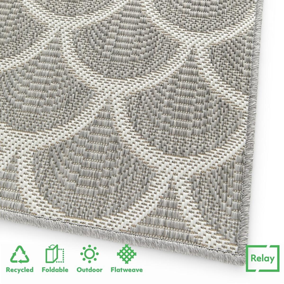 Relay Recycled Indoor/Outdoor Rug - Grey - 160x230cm – image 5