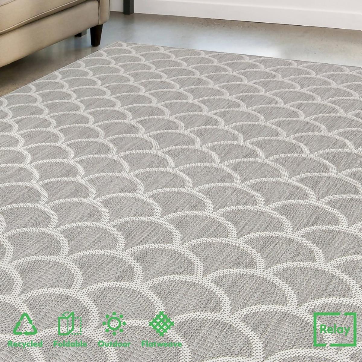 Relay Recycled Indoor/Outdoor Rug - Grey - 160x230cm – image 1