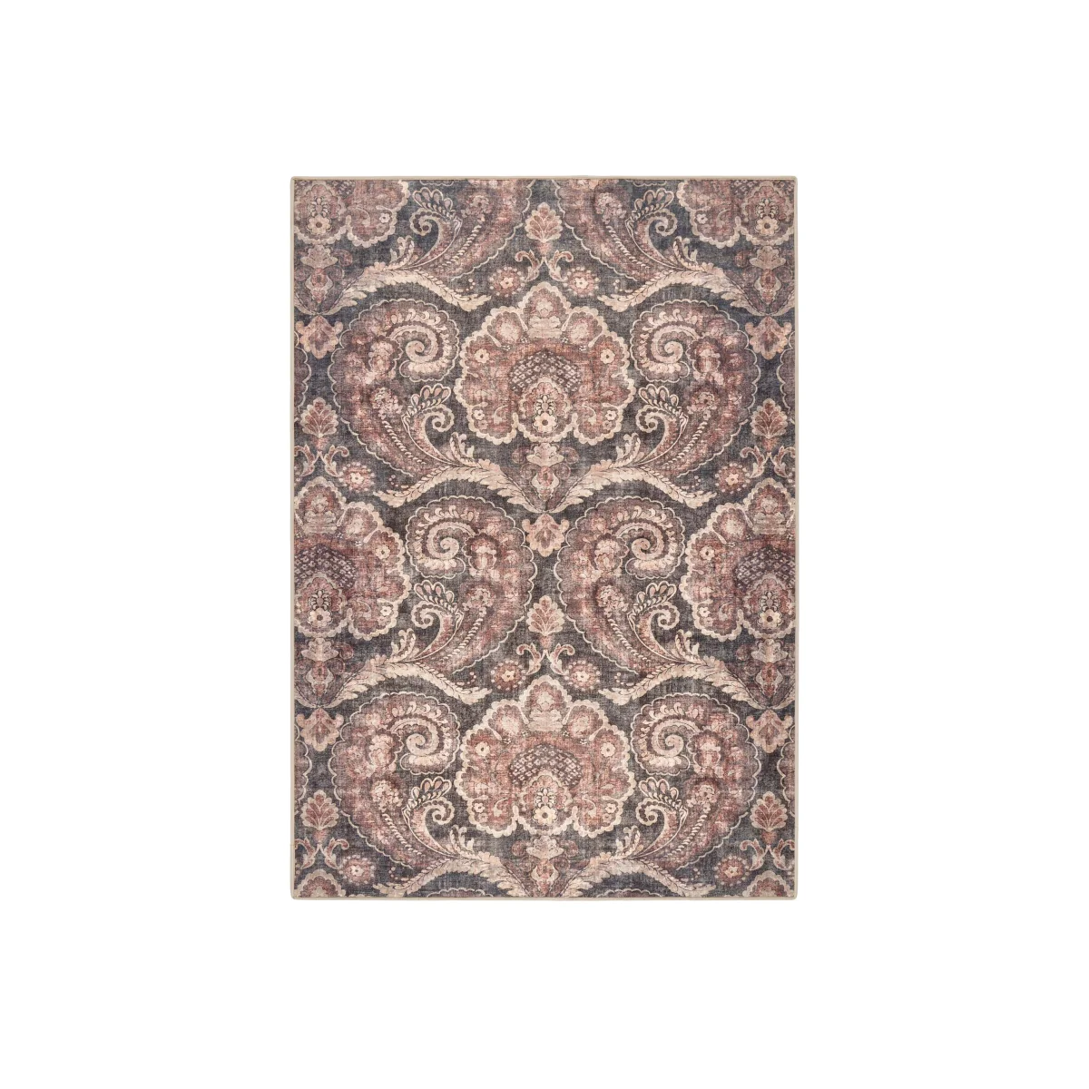 Paisley Tapestry Smoke Eco-Washable Rug