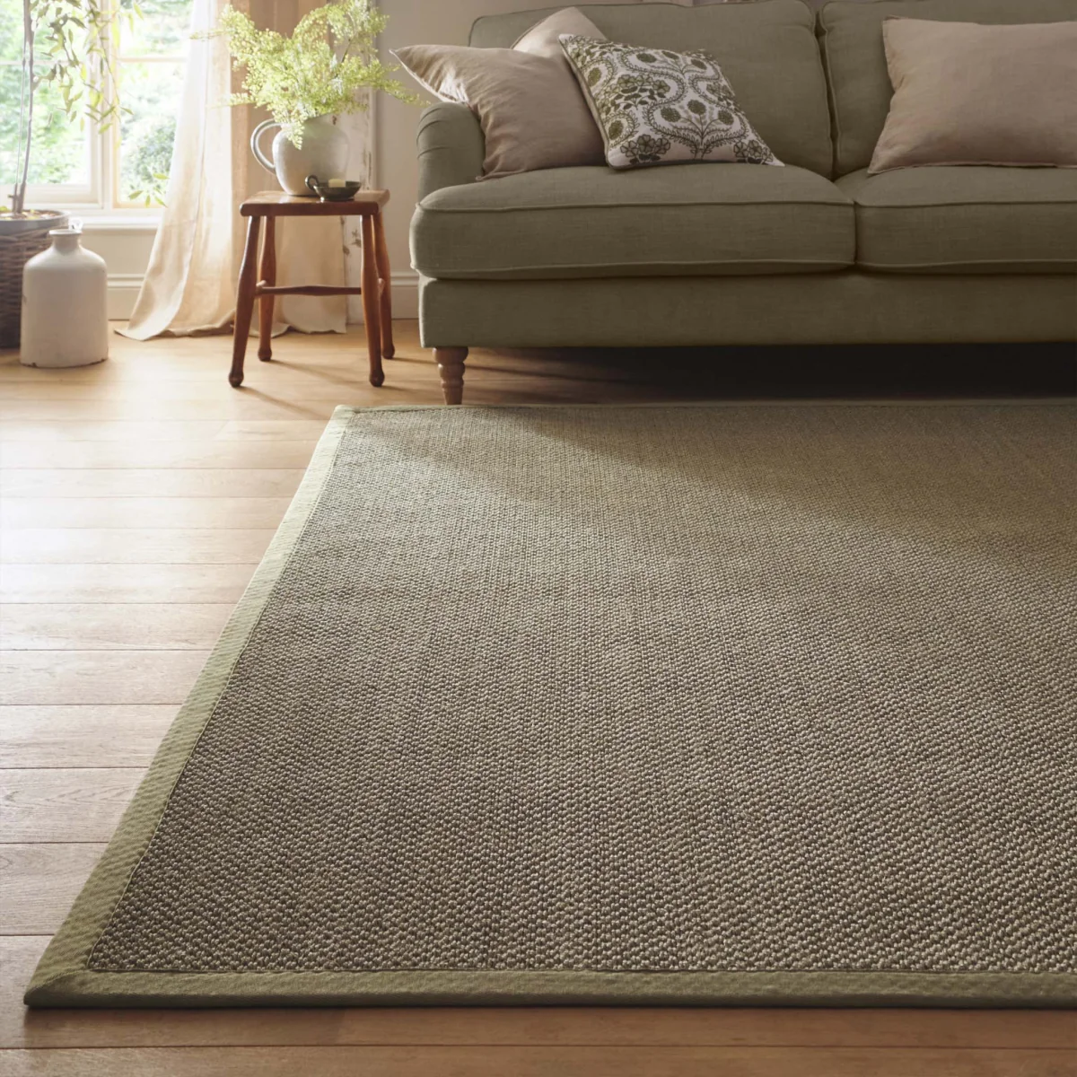 Sisal Green with Sage Green Border Rug