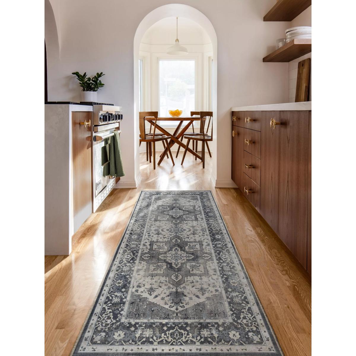 Ruggable Kira Geometric Floral Rug, Stone Blue – image 4