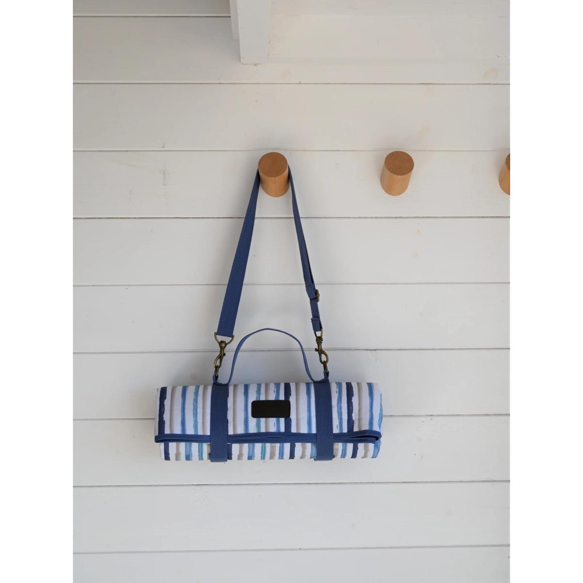 Three Rivers St Ives Striped Picnic Rug, Blue – image 2