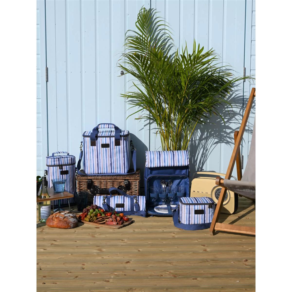 Three Rivers St Ives Striped Picnic Rug, Blue – image 4