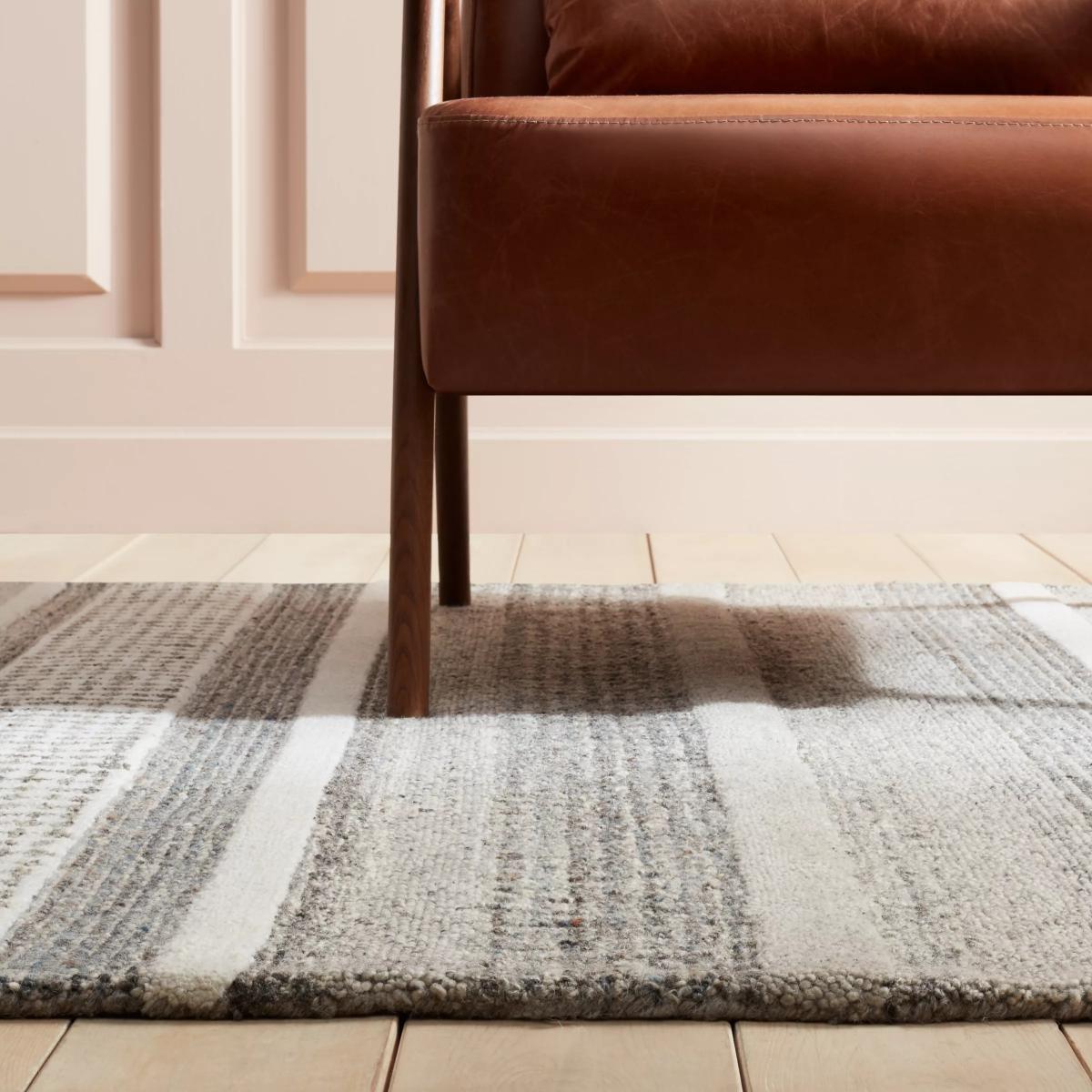 John Lewis & Partners Mosserud Stripe Rug, Grey, L240 x W170cm – image 4