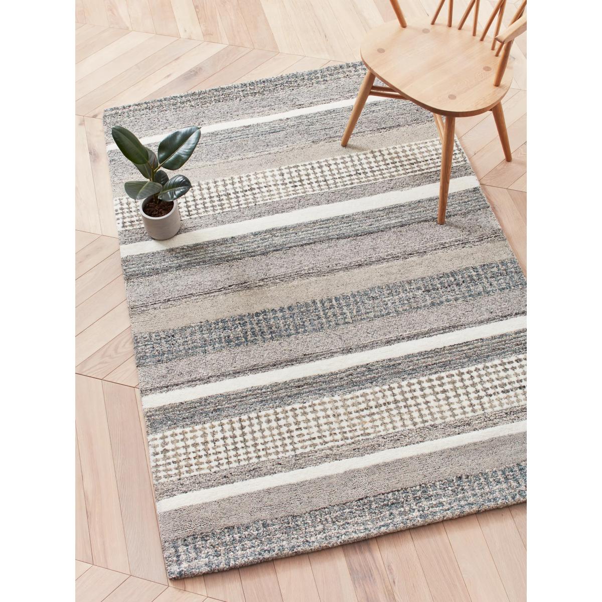 John Lewis & Partners Mosserud Stripe Rug, Grey, L240 x W170cm – image 5