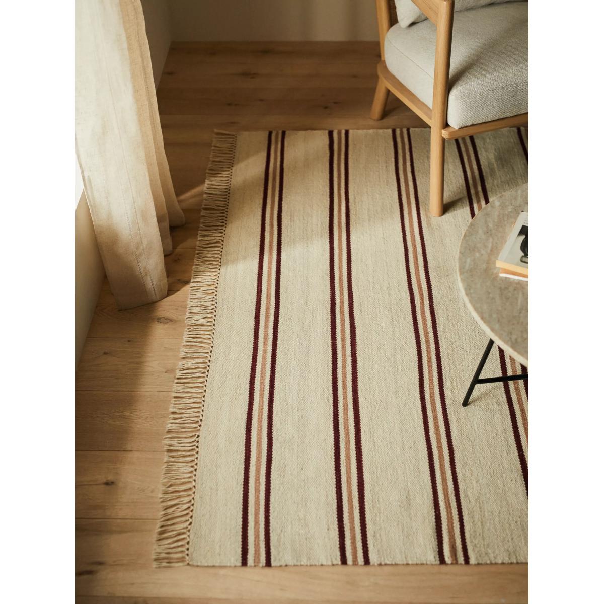 John Lewis Bude Stripe Rug, Damson, L180 x W120 cm – image 3