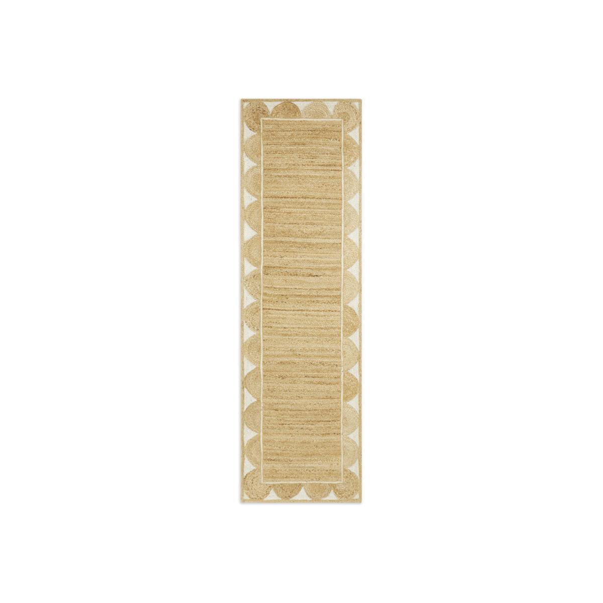 John Lewis Hand Woven Scalloped Jute Runner Rug, Neutral, L240 x W70 cm – image 1