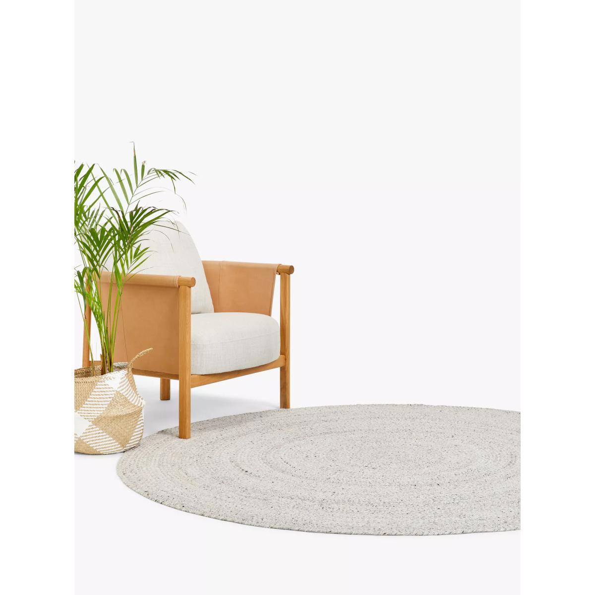 John Lewis & Partners Indoor & Outdoor Braided Round Rug, Marl Grey, Dia. 200 cm – image 2