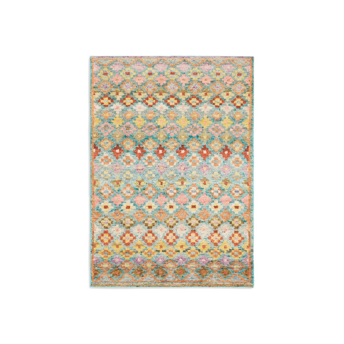 Jaipur Hand Knotted Afghan Style Mori Rug, Multi