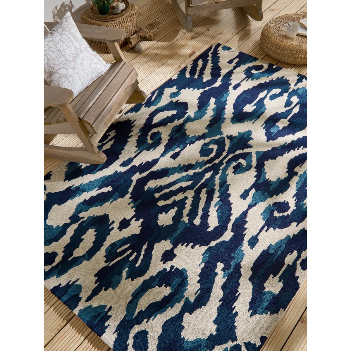 Sanderson Kasuri Indoor & Outdoor Rug, Blue – image 4