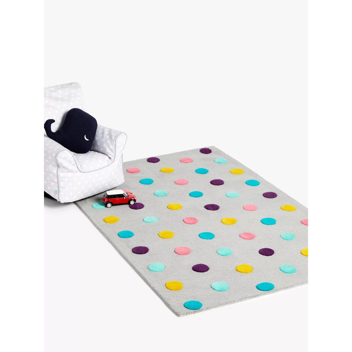 little home at John Lewis Pom Pom Rug, Multi, L180 x W120cm – image 2