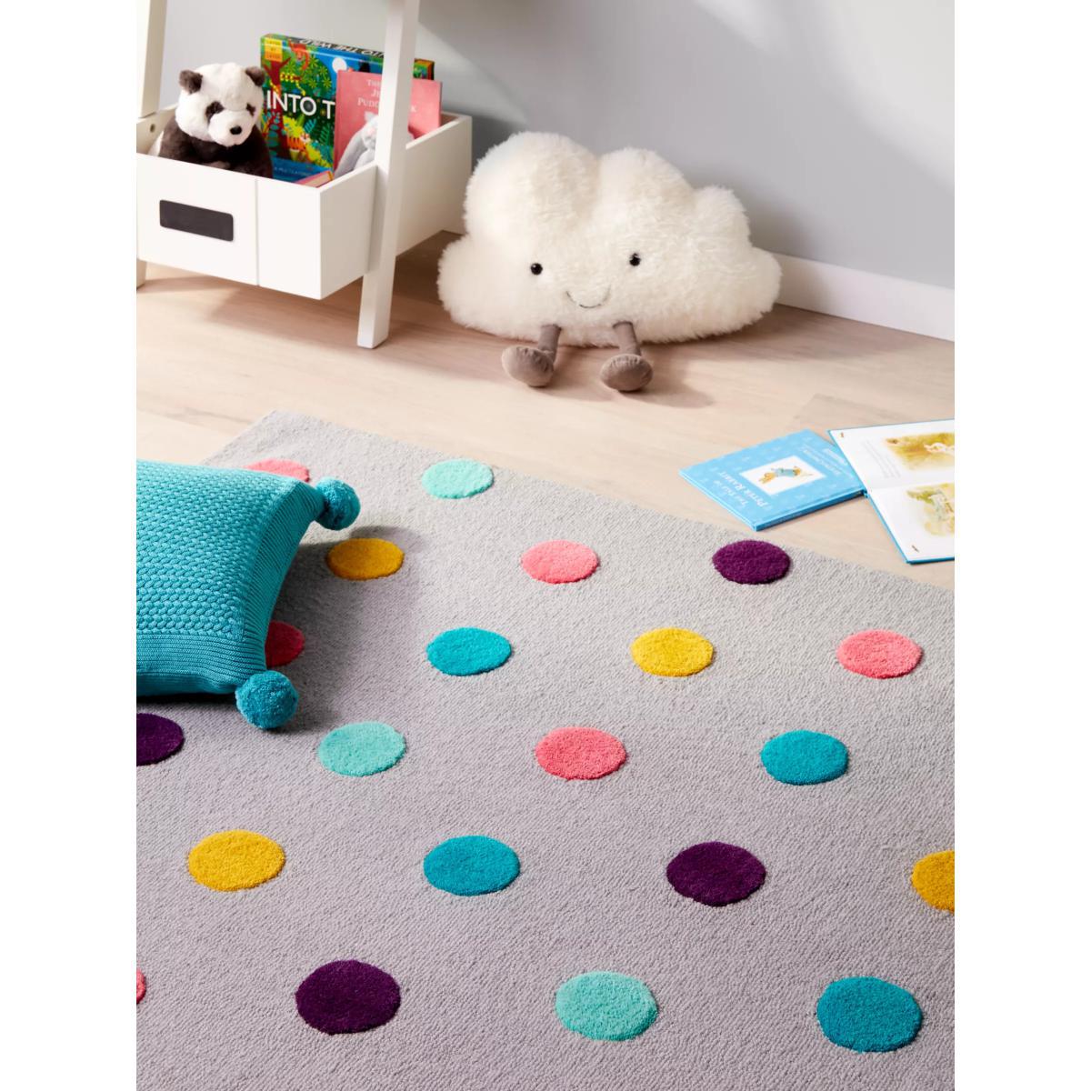 little home at John Lewis Pom Pom Rug, Multi, L180 x W120cm – image 5