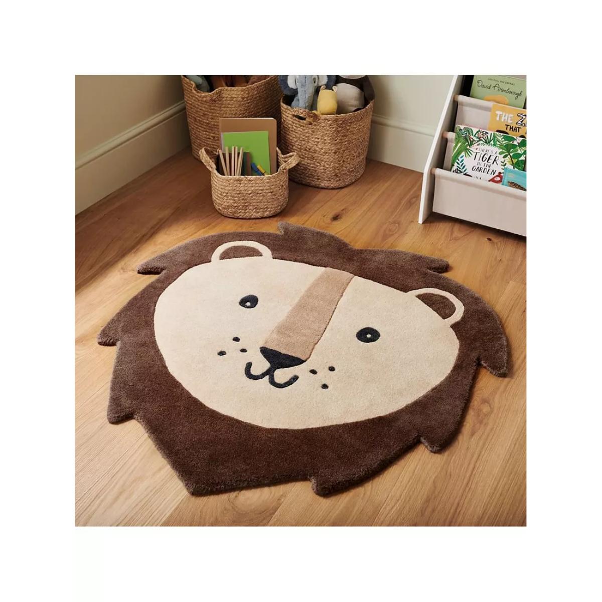Great Little Trading Co Lion Face Wool Rug, 105 x 103cm – image 2