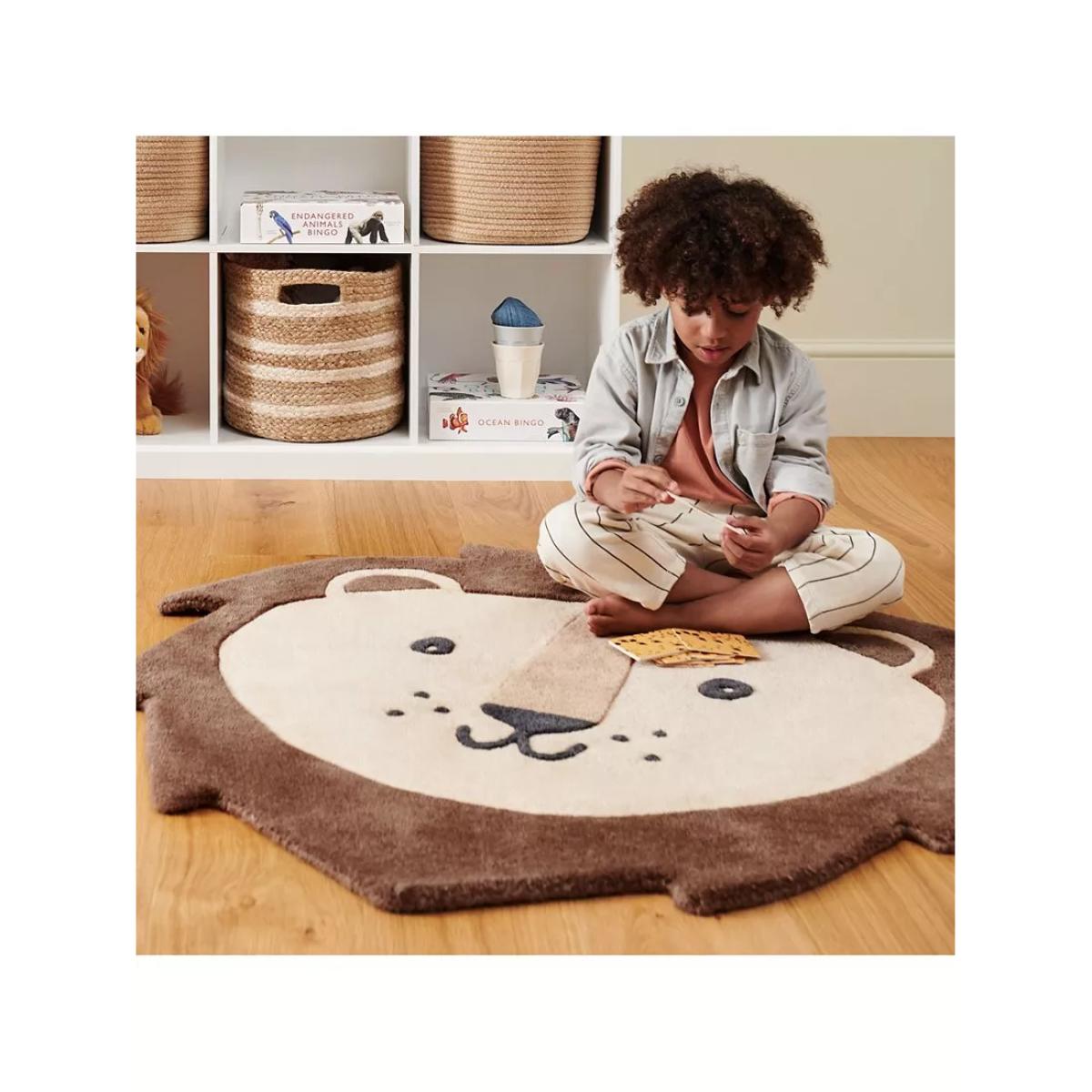 Great Little Trading Co Lion Face Wool Rug, 105 x 103cm – image 3