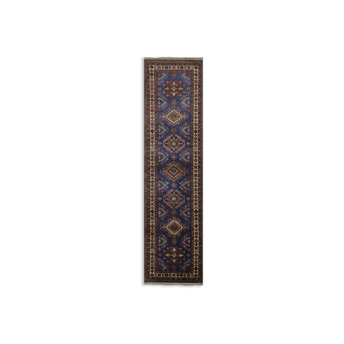 Gooch Oriental Kazak Supreme Rug, Blue/Multi, L308 x W84 cm – image 1