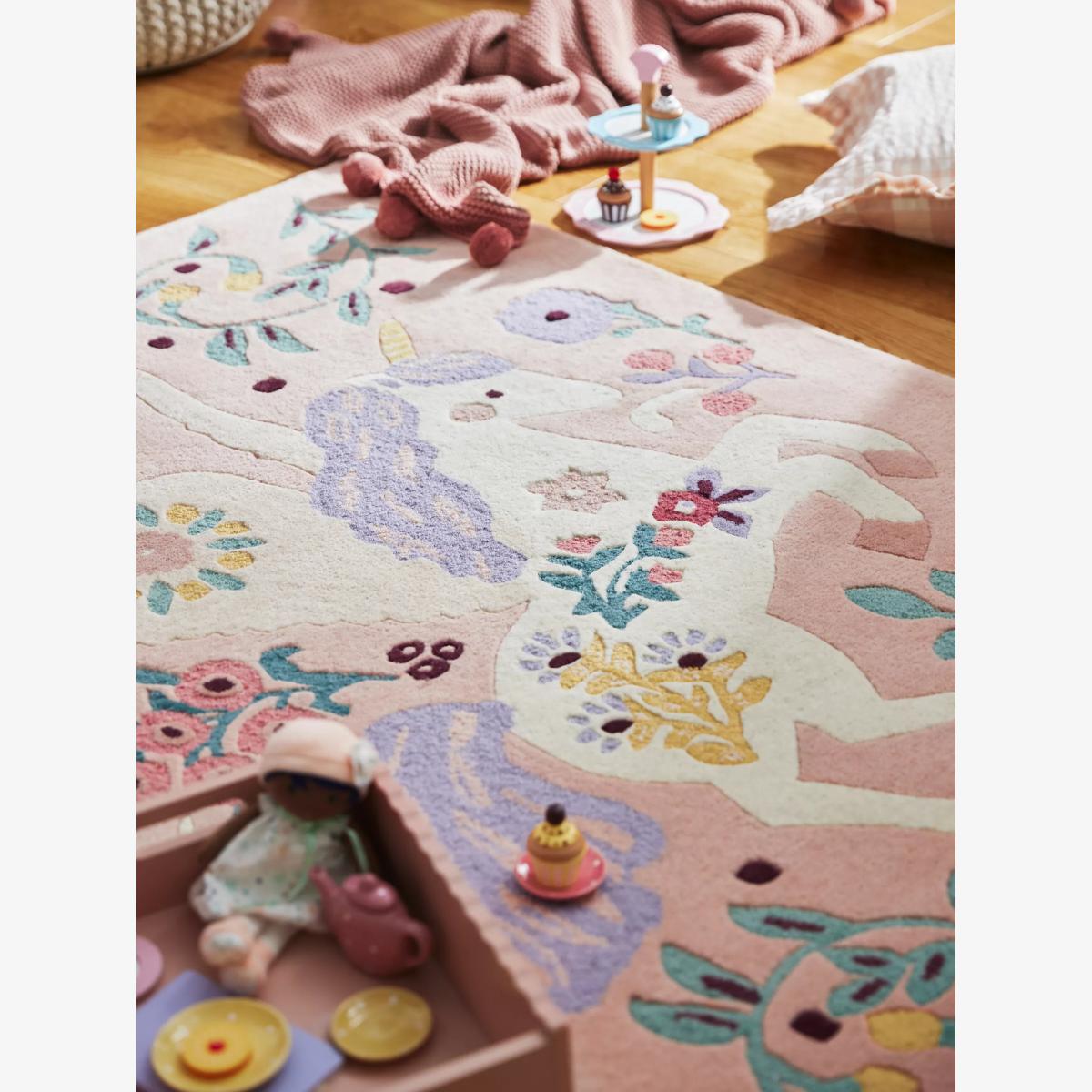 little home at John Lewis Enchanted Garden Wool Pile Rug, Pink, L170 x W110cm – image 1