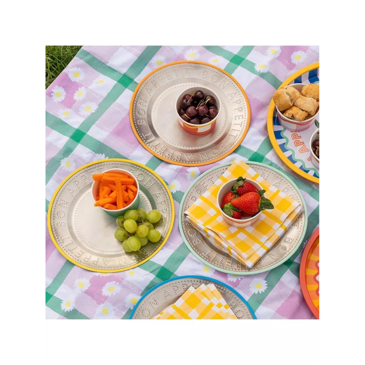 Talking Tables Mellow Gingham Picnic Rug, Multi – image 2