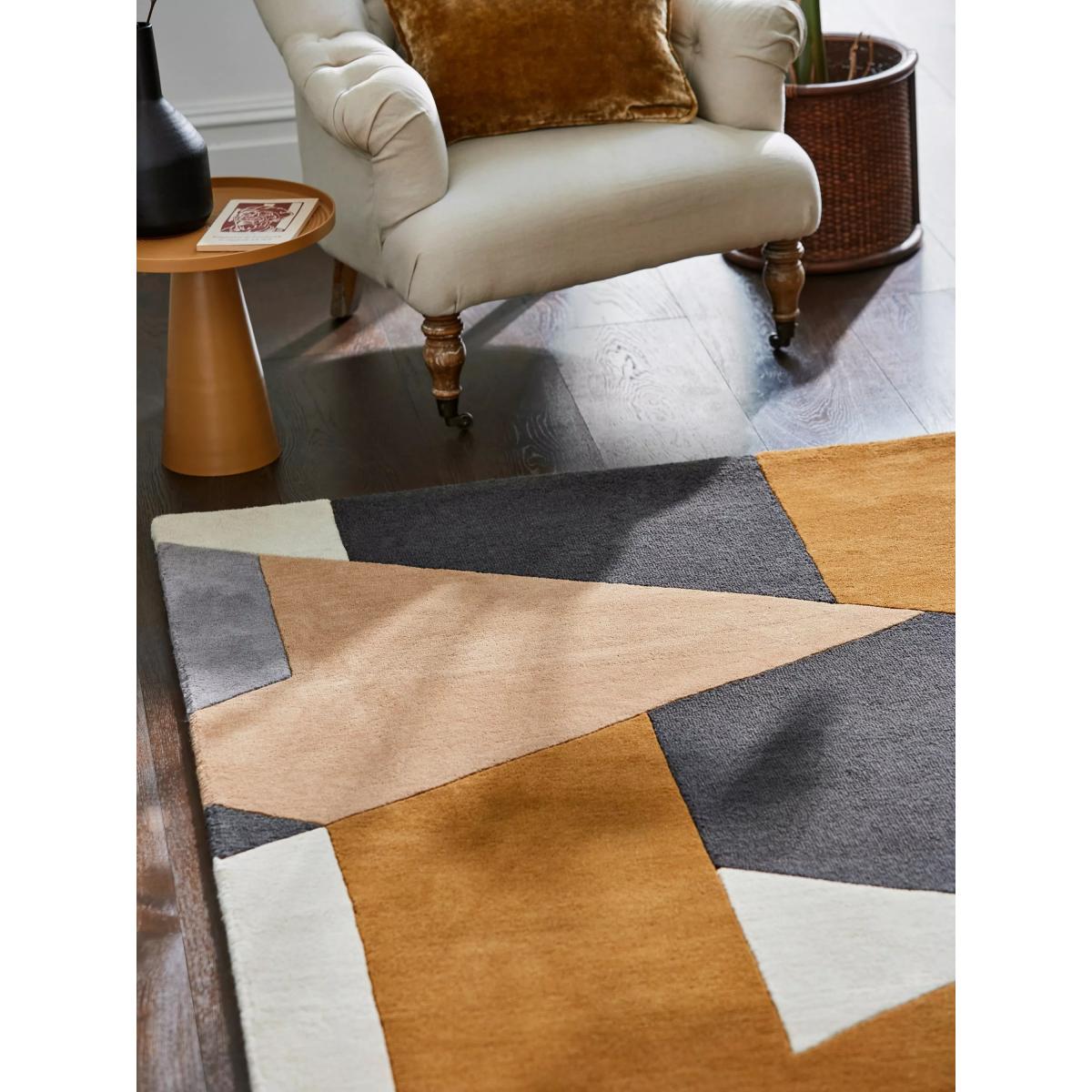 Harlequin Popova Geometric Pure Wool Rug, Caramel/Slate/Shell, L240 x W170 cm – image 5