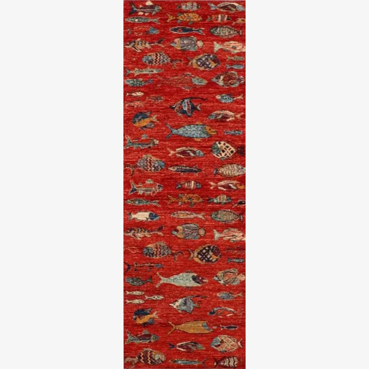 Gooch Oriental Fish Runner Rug, Red, L243 x W80 cm – image 1