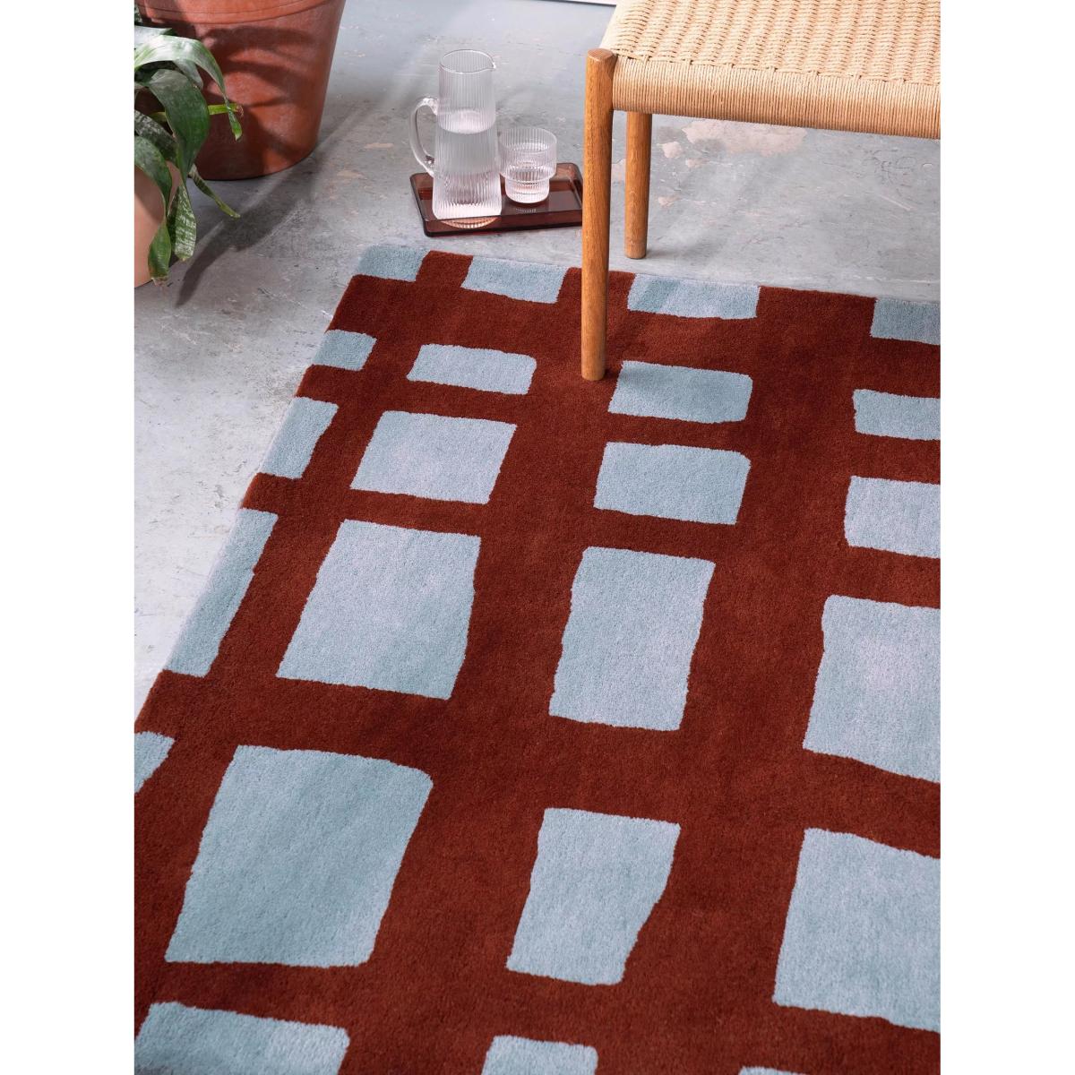 Scion Arlo Crosshatch Pure Wool Rug, Brick – image 3