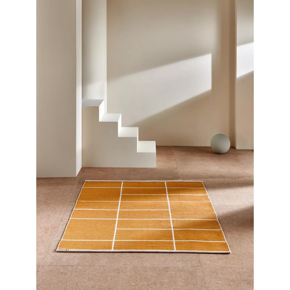 MADE Elsmore Reversible Linear Woven Cotton Rug, Orange/White – image 3