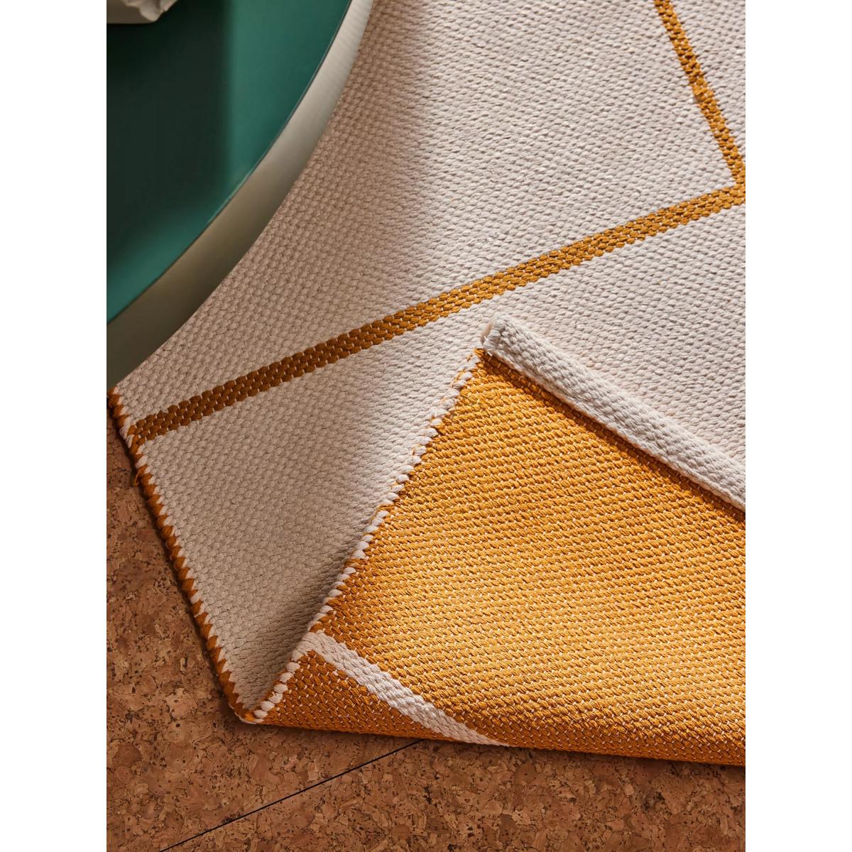 MADE Elsmore Reversible Linear Woven Cotton Rug, Orange/White – image 6