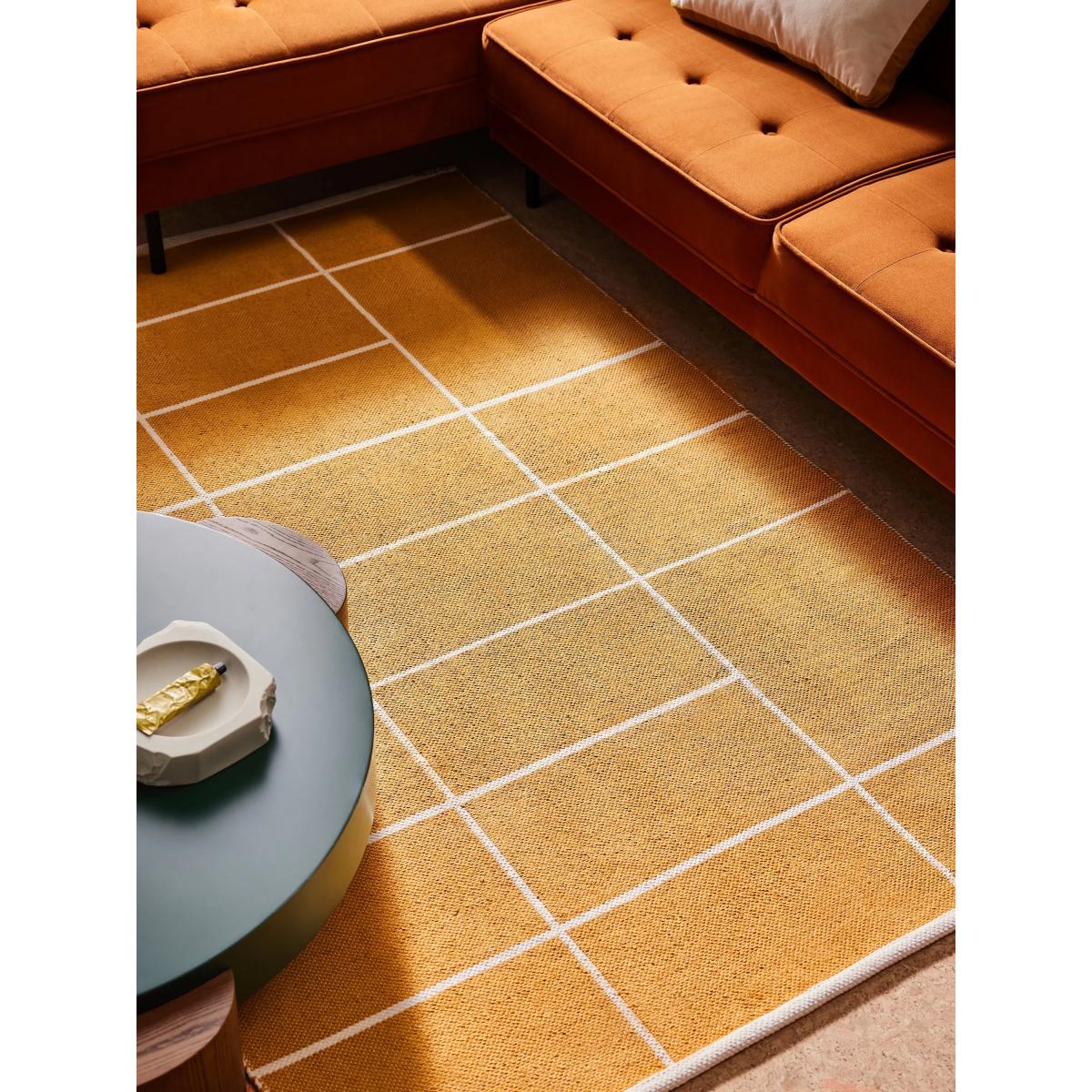 MADE Elsmore Reversible Linear Woven Cotton Rug, Orange/White – image 7