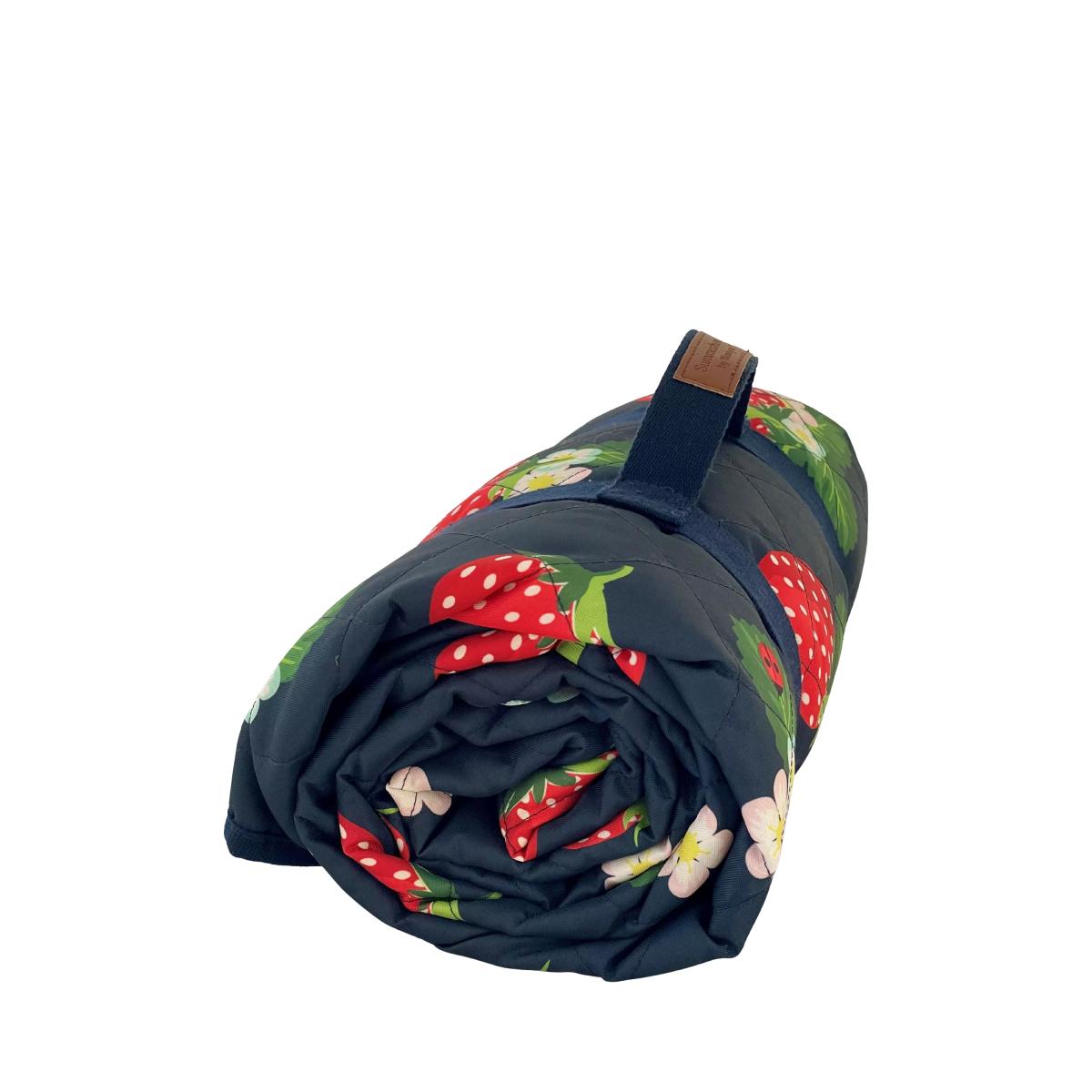 Navigate Strawberries & Cream Extra Large Picnic Rug, Navy/Red – image 2