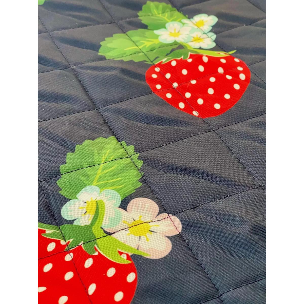Navigate Strawberries & Cream Extra Large Picnic Rug, Navy/Red – image 4