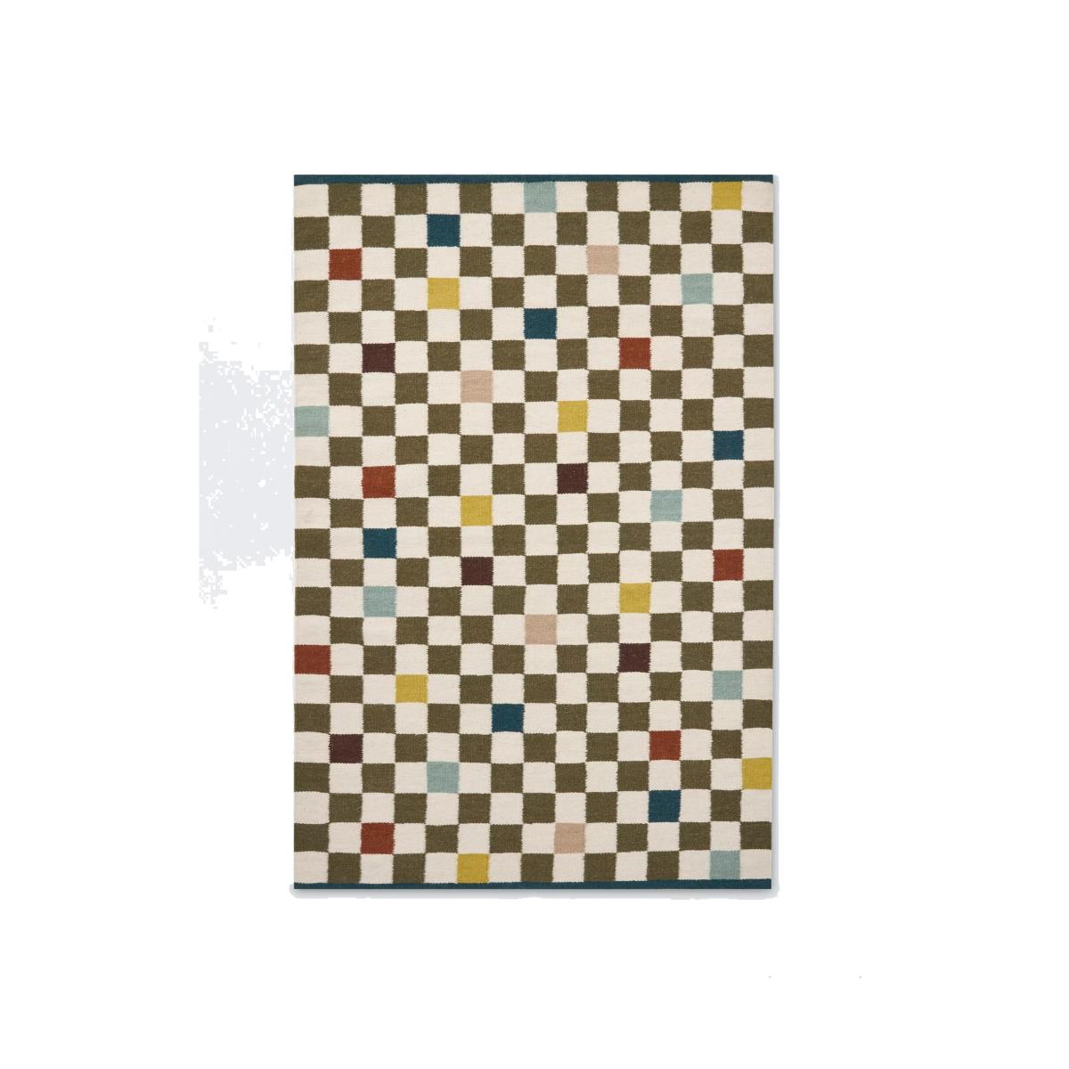 John Lewis ANYDAY Checkerboard Wool Rich Rug, Multi – image 1