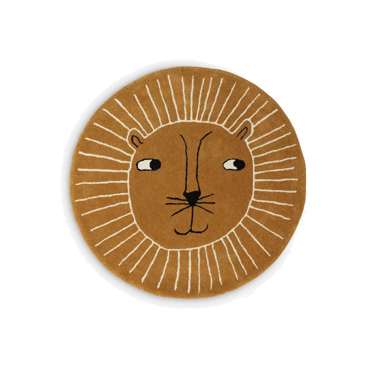 OYOY MINI Lion Rug, Brown, Dia.95cm – image 1
